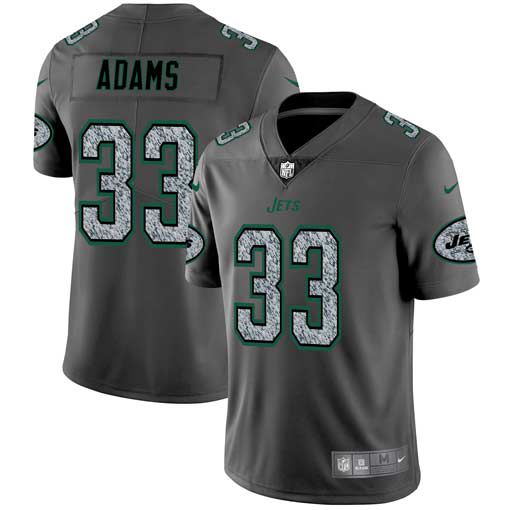 Men New York Jets #33 Adams Nike Teams Gray Fashion Static Limited NFL Jerseys->chicago bears->NFL Jersey